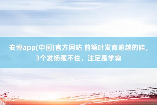安博app(中国)官方网站 前额叶发育逾越的娃，3个发扬藏不住，注定是学霸