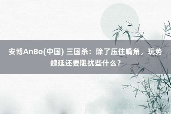 安博AnBo(中国) 三国杀：除了压住嘴角，玩势魏延还要阻扰些什么？