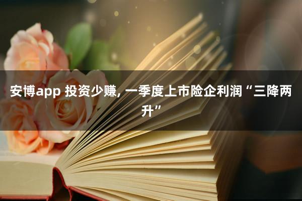 安博app 投资少赚, 一季度上市险企利润“三降两升”